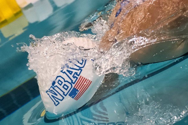 Becca Mann off to the win in the 400 IM (photo: Mike Lewis, Ola Vista Photography)