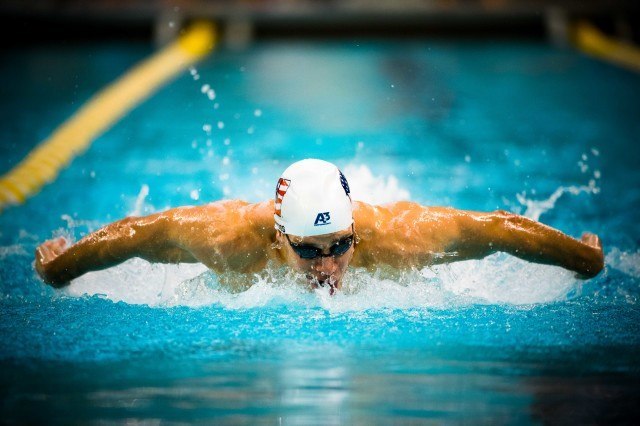 Michael Weiss in the 200IM prelims (photo: Mike Lewis)