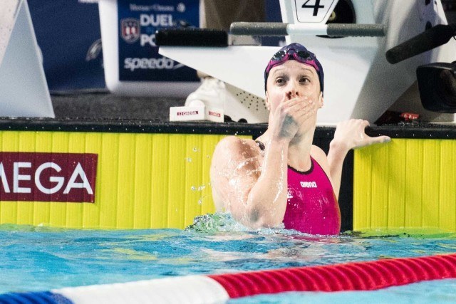 Cammile Adams wowed with a new American record in the 200 fly (photo: Mike Lewis)
