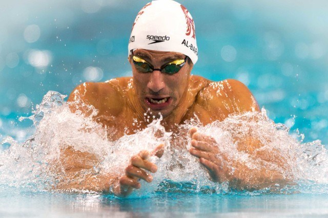 Azad Al-Barazi in the 100 breaststroke at the 2016 Austin Pro Swim Series (photo: Mike Lewis)