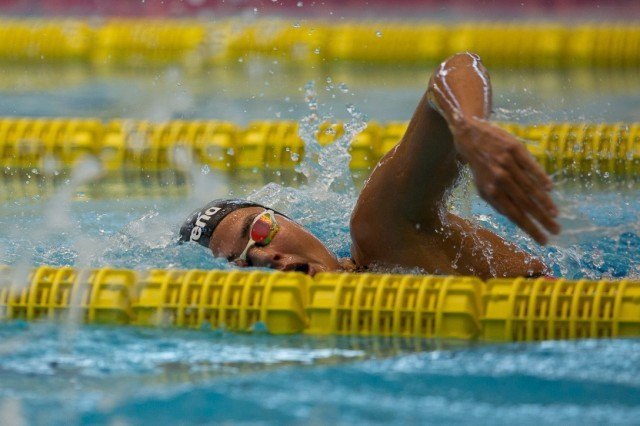 Zsu Jakabos in her 2nd-place finishing 400 free