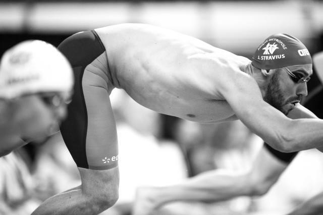 Jérémy Stravius off in the prelims of the 200 free at the Arena Pro Swim Series stop in Austin Texas (photo: Mike Lewis, Ola Vista Photography)