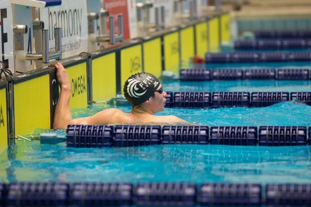 Logan Fontaine of France after his winning 16:00.79 in the 1500 free.