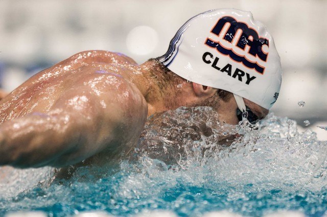 Tyler Clary in the prelims of the 200 fly (photo: Mike Lewis)