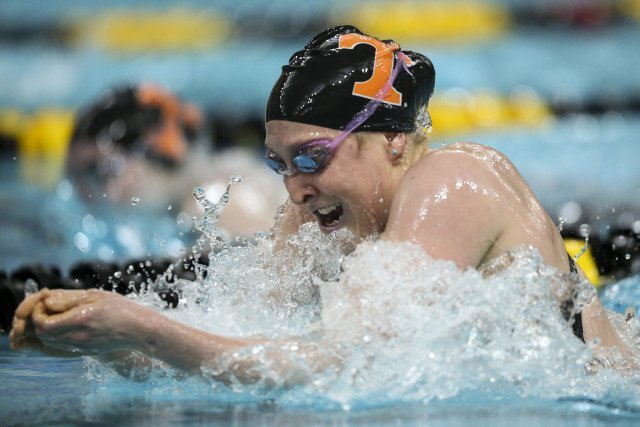 Colleen Callahan of the Tennessee Volunteers during day 2 of SEC Swimming and Diving Championships at the University of Missouri Mizzou Aquatic Center in Columbia, MO. Photo By Craig Bisacre/Tennessee Athletics