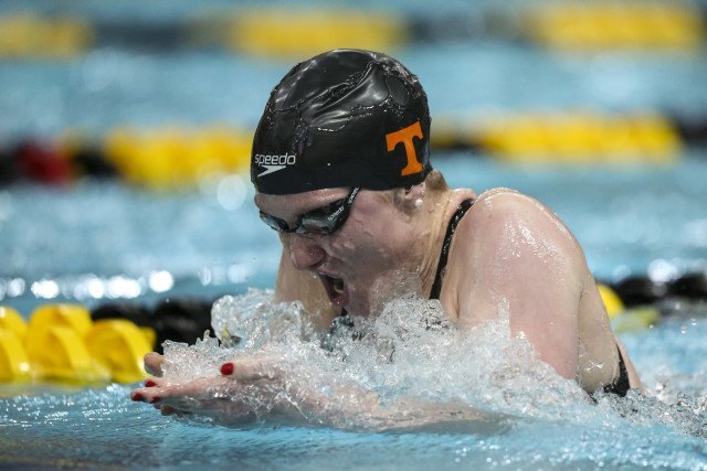 Amanda Carner of the Tennessee Volunteers during day 2 of SEC Swimming and Diving Championships at the University of Missouri Mizzou Aquatic Center in Columbia, MO. Photo By Craig Bisacre/Tennessee Athletics