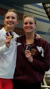 Cassidy Bayer and Megan Byrnes, who finished 1-2 in the 200 free. Courtesy: Matt Rees/SwimSwam.com