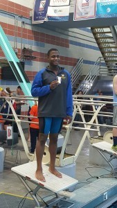 Michigan commit James Jones, winner of the boys' 50 free. Courtesy: Matt Rees/SwimSwam.com