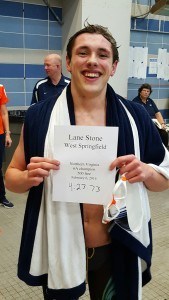 Lane Stone, winner of the boys' 500 free. Courtesy: Matt Rees/SwimSwam.com