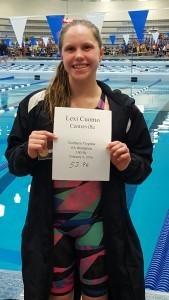 Centreville's Lexi Como won the girls' 100 free. Courtesy: Matt Rees/SwimSwam.com