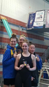 The winning 400 free relay from Robinson High School. Courtesy: Matt Rees/SwimSwam.com