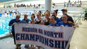 The Robinson High School girls are the Virginia 6A North Region Champions. Courtesy: Matt Rees/SwimSwam.com