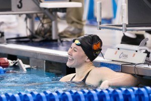 Louisville Junior Andee Cottrell won the 100 breast in a new conference and meet record 58.26 at the 2016 ACC Women’s Swimming & Diving Championships held at the Greensboro Aquatic Center in Greensboro, NC from February 17 to February 20. (Photo Courtesy: Tim Binning/TheSwimPictures.com)