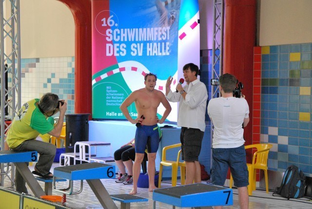 Marco Koch beim Siegerinterview.