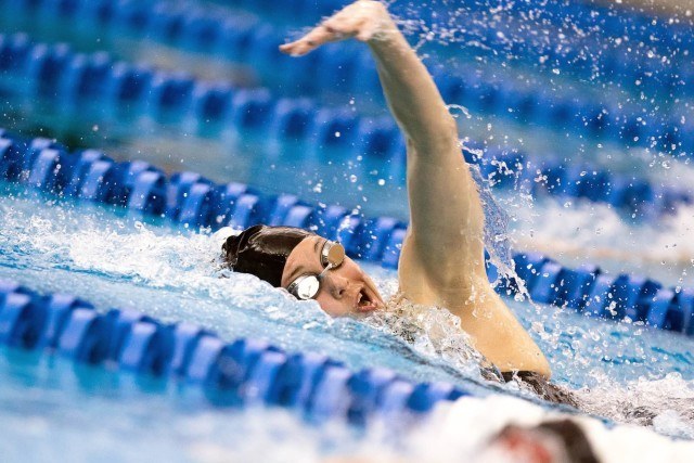 Marah Pugh of Louisville swims a 4:44.97 to win the C-Final of the 500 free on night two of the 2016 ACC Women’s Swimming & Diving Championships held at the Greensboro Aquatic Center in Greensboro, NC from February 17 to February 20. (Photo Courtesy: Tim Binning/TheSwimPictures.com)