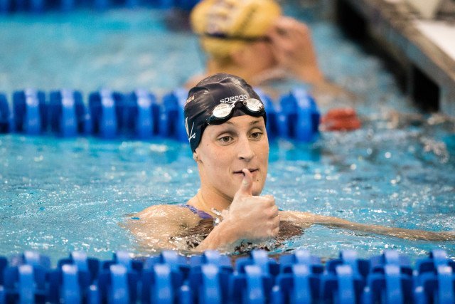 Leah Smith broke her own ACC Meet Record in the 500 free in prelims on Thursday. (Courtesy: Tim Binning/TheSwimPictures.com)