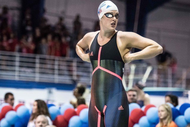 Allison Schmitt takes the silver in the 100 freestyle at the Orlando Pro swim series stop (photo: Mike Lewis)