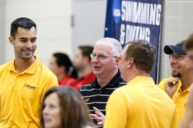 Arizona State head coach Bob Bowman and staff. Photo Credits: Tim Binning/TheSwimPictures.com