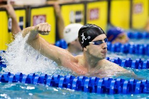 Kristian Gkolomeev after anchoring the 200 medley relay at the NCAA Championships