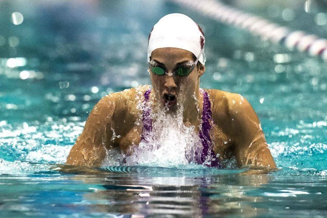 Maya DiRado in the 200 IM at the Orlando Pro Swim Series (photo: Mike Lewis)