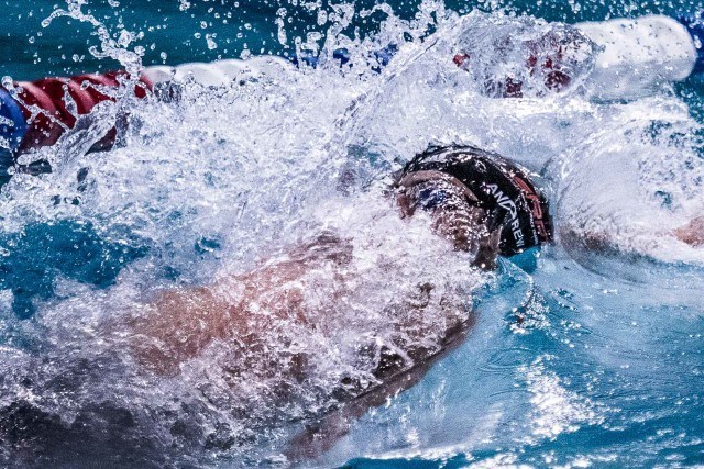 Michael Andrew 100 Backstroke at the USA Swimming Pro Swim stop in Orlando, Florida (photo: Mike Lewis)