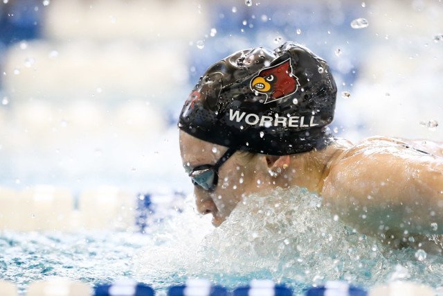 Kelsi Worrell smashing the Championship Record in the 200 fly. Photo Credits: Tim Binning/TheSwimPictures.com