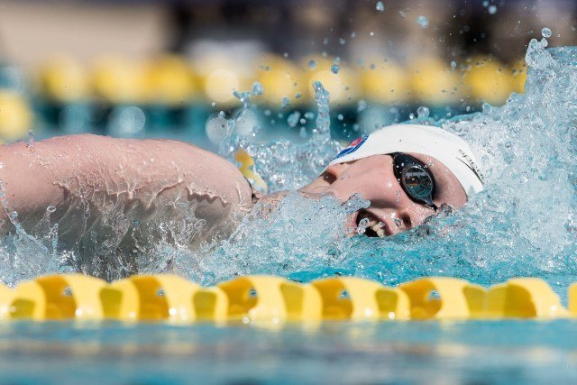 Katie Ledecky in the 400 free Mesa, Arizona (photo: Mike Lewis)
