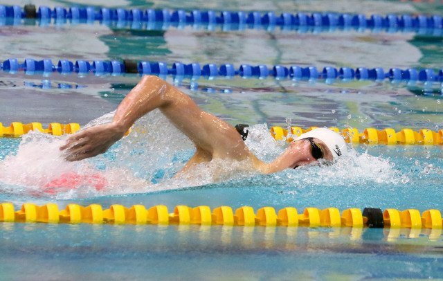 DURBAN, SOUTH AFRICA - APRIL 10: Mathew Meyer during the heats session 400m freestyle on day 1 of the SA National Aquatic Championships and Olympic Trials on April 10 , 2016 at the Kings Park Aquatic Center pool in Durban, South Africa. Photo Credit / Anesh Debiky/Swim SA