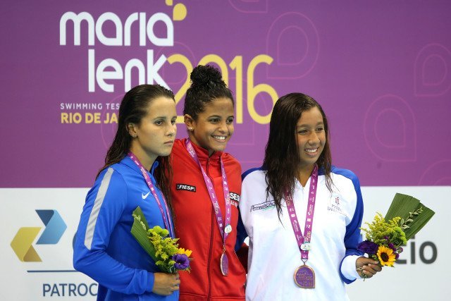 Etiene Medeiros. Trofeu Maria Lenk de Natacao, realizado no Centro Aquatico Olimpico. 16 de abril de 2016, Rio de Janeiro, RJ, Brasil. Foto: Satiro Sodré/ SSPress
