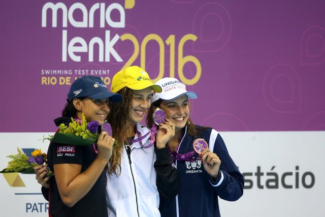Larissa Oliveira. Trofeu Maria Lenk de Natacao, realizado no Centro Aquatico Olimpico. 17 de abril de 2016, Rio de Janeiro, RJ, Brasil. Foto: Satiro Sodré/ SSPress