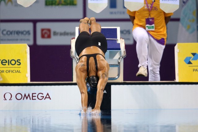 Joanna Maranhao. Trofeu Maria Lenk de Natacao, realizado no Centro Aquatico Olimpico. 17 de abril de 2016, Rio de Janeiro, RJ, Brasil. Foto: Satiro Sodré/ SSPress