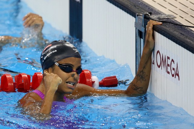 Etiene Medeiros. Trofeu Maria Lenk de Natacao, realizado no Centro Aquatico Olimpico. 16 de abril de 2016, Rio de Janeiro, RJ, Brasil. Foto: Satiro Sodré/ SSPress