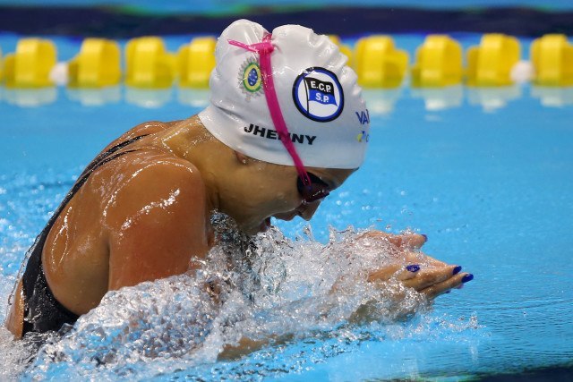 Jhennifer Conceicao. Trofeu Maria Lenk de Natacao, realizado no Centro Aquatico Olimpico. 16 de abril de 2016, Rio de Janeiro, RJ, Brasil. Foto: Satiro Sodré/ SSPress