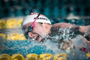 Cammile Adams charging in the 200 fly (photo: Mike Lewis)