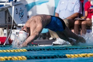 David Plummer takes the tilte in Mesa in the 100 backstroke (photo: Mike Lewis)