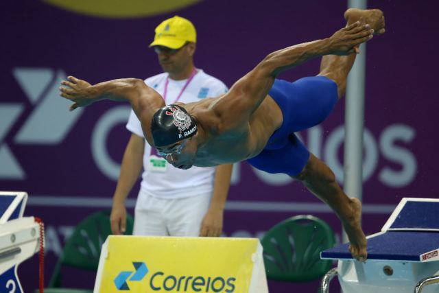 Felipe Franca. Trofeu Maria Lenk de Natacao, realizado no Centro Aquatico Olimpico. 18 de abril de 2016, Rio de Janeiro, RJ, Brasil. Foto: Satiro Sodré/ SSPress