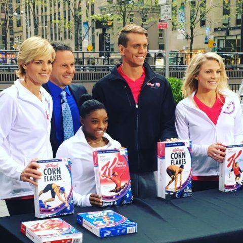 Shields and the rest of Team Kellogg's in Union Square.