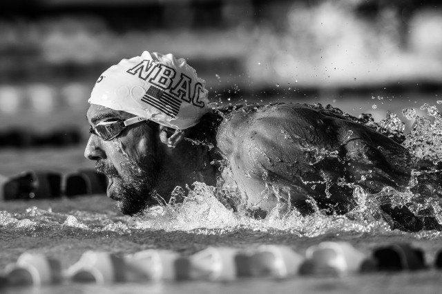 Michael Phelps in the 200 fly finals USA Swimming Pro Swim Series Mesa, Arizona (photo: Mike Lewis)
