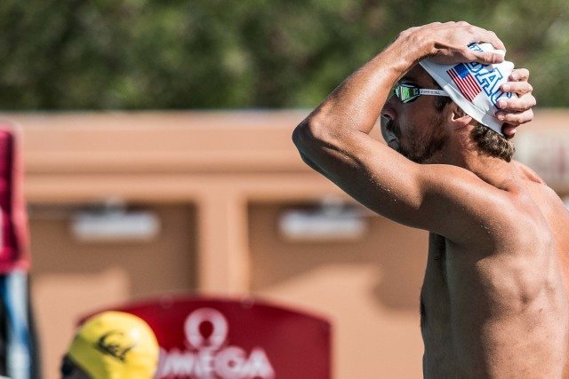 Michael Phelps prelims 200 fly USA Swimming Pro Swim Series stop in Mesa, Arizona (photo: Mike Lewis)