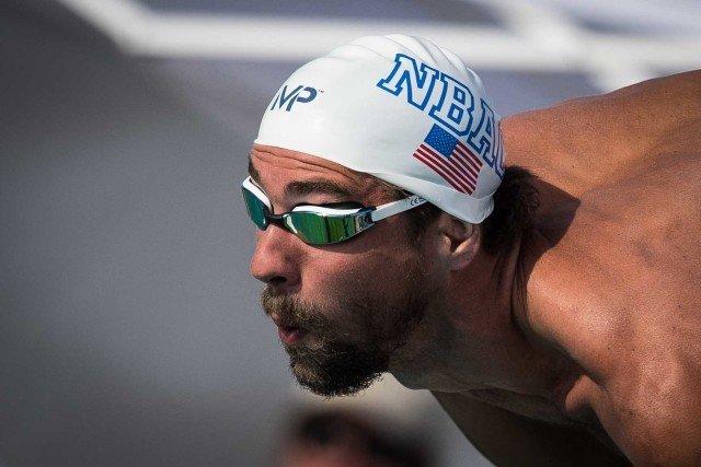 Michael Phelps in the 200 freestyle at teh Mesa Pro Swim Series stop (photo: Mike Lewis)