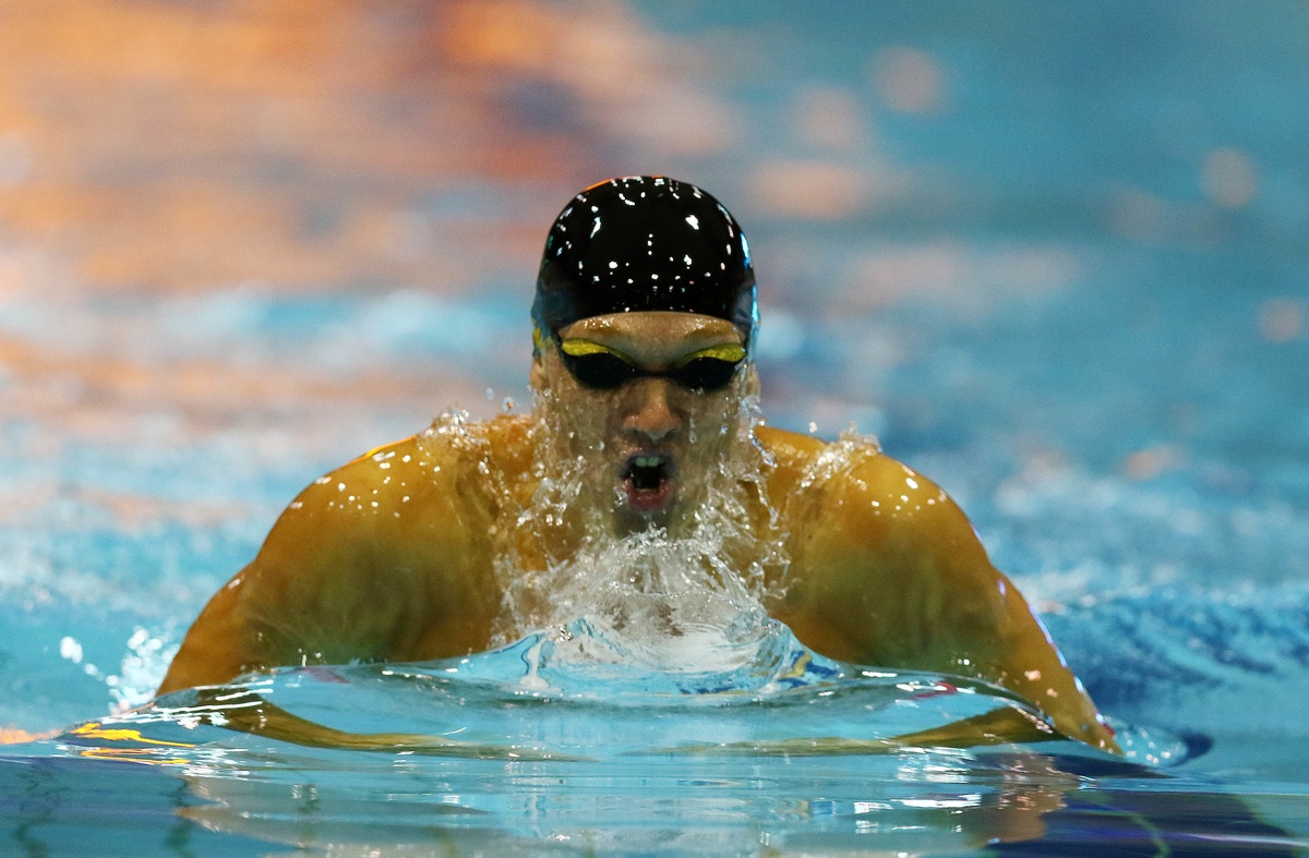 DURBAN, SOUTH AFRICA - APRIL 13: Jared Crous qualifies in the 200m breaststroke for men during the finals session on day 5 of the SA National Aquatic Championships and Olympic Trials on April 13 , 2016 at the Kings Park Aquatic Center pool in Durban, South Africa. Photo Credit / Anesh Debiky/Swim SA