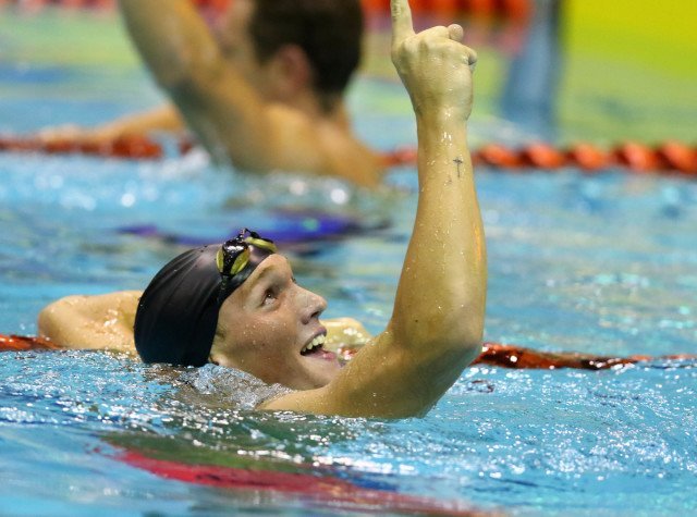 DURBAN, SOUTH AFRICA - APRIL 13: Jared Crous qualifies in the 200m breaststroke for men during the finals session on day 5 of the SA National Aquatic Championships and Olympic Trials on April 13 , 2016 at the Kings Park Aquatic Center pool in Durban, South Africa. Photo Credit / Anesh Debiky/Swim SA