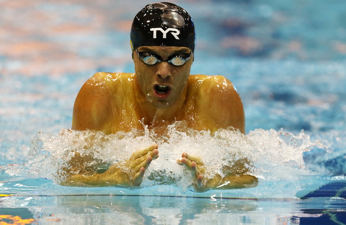 DURBAN, SOUTH AFRICA - APRIL 13: Michael Meyer during the finals session on day 5 of the SA National Aquatic Championships and Olympic Trials on April 13 , 2016 at the Kings Park Aquatic Center pool in Durban, South Africa. Photo Credit / Anesh Debiky/Swim SA