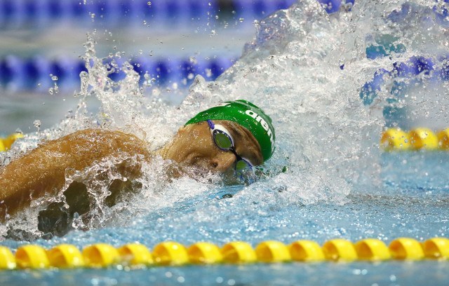 DURBAN, SOUTH AFRICA - APRIL 16: Sebastien Rousseau in the 4x200m medley relay times during the finals session on day 7 of the SA National Aquatic Championships and Olympic Trials on April 16 , 2016 at the Kings Park Aquatic Center pool in Durban, South Africa. Photo Credit / Anesh Debiky/Swim SA