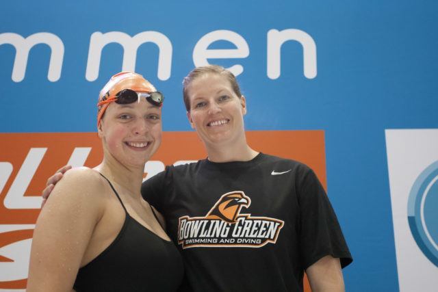 Franziska Wohler, US Coach Jaqueline Rosen at 2016 German National Championships, photo by Mirko Seifert