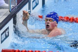 Peaty touches the wall well ahead of his competitors.