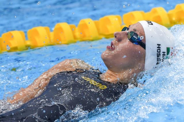 Katinka Hosszu in the 200 back final in London.