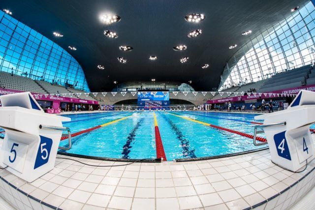 2016 European Championships, inside the London Aquatic Centre, photo by Peter Sukenik