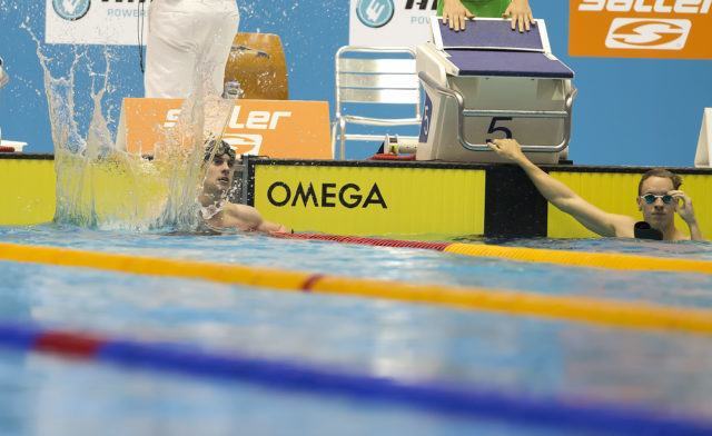 Fabian Schwingenschlögl at the 2016 German Championships, final 100 m breaststroke, photo by Mirko Seifert