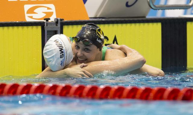 Johanna Roas, Nadine Laemmler at 2016 German National Championships, Final 50 m backstroke, photo by Mirko Seifert